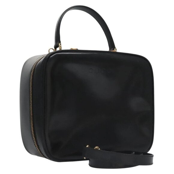 GUCCI Vanity Bamboo Pouch Enamel 2way Black - Picture 1 of 16